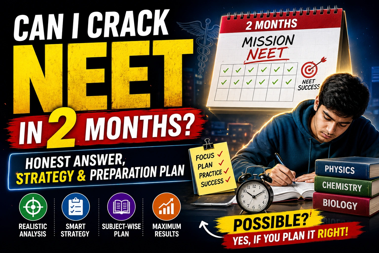 Can I Crack NEET in 2 Months? Sincere Answer, Method & Preparation Plan